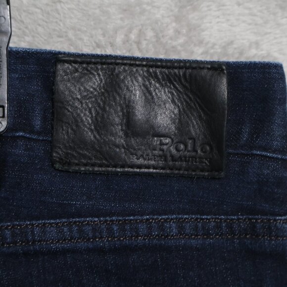 Polo Ralph Lauren Jeans Mens 42Tx36 Dark Blue Stretch Denim Straight Leg Classic - Picture 7 of 14